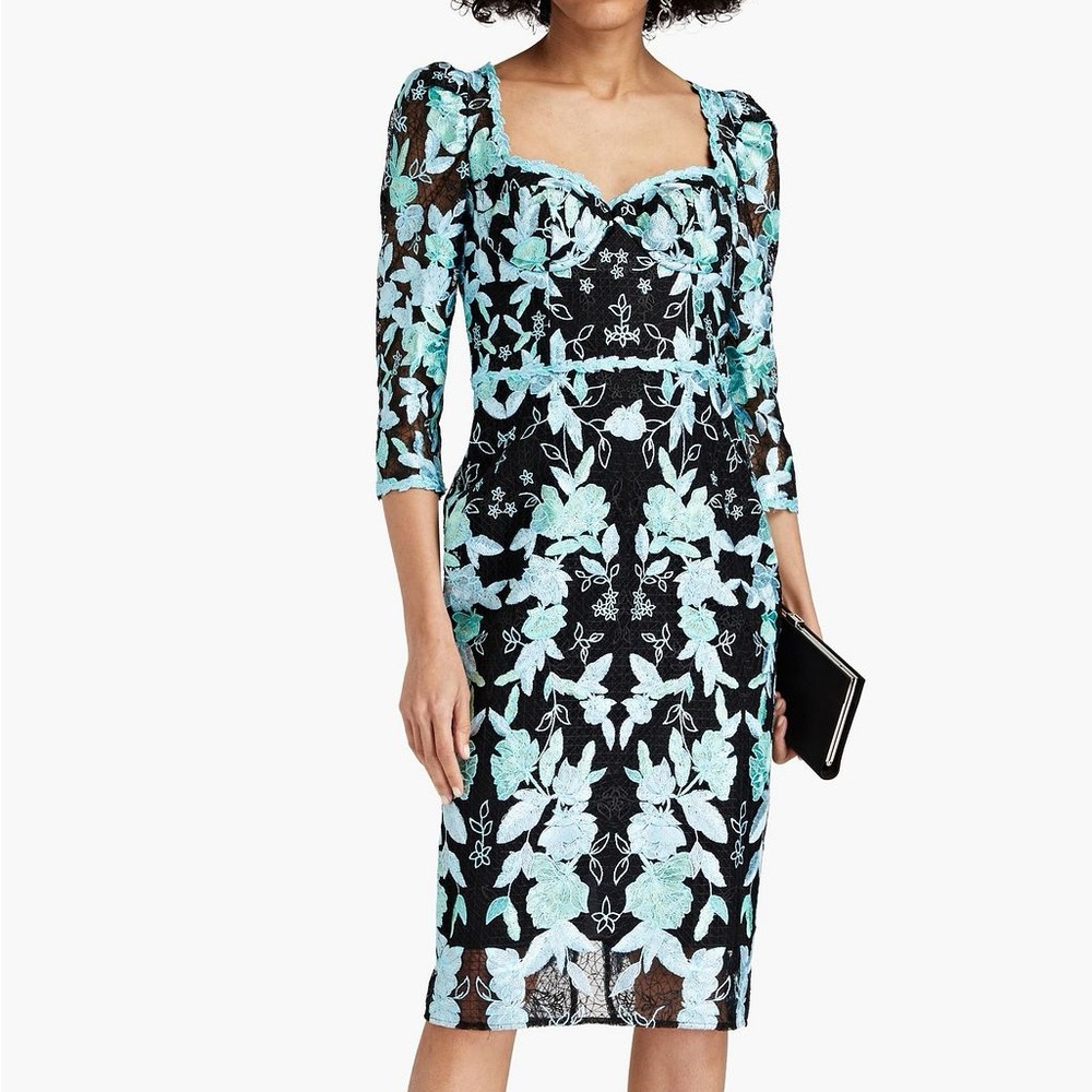 NWT Marchesa Note Cutout EmbroideredTulle Dress - Picture 4 of 16